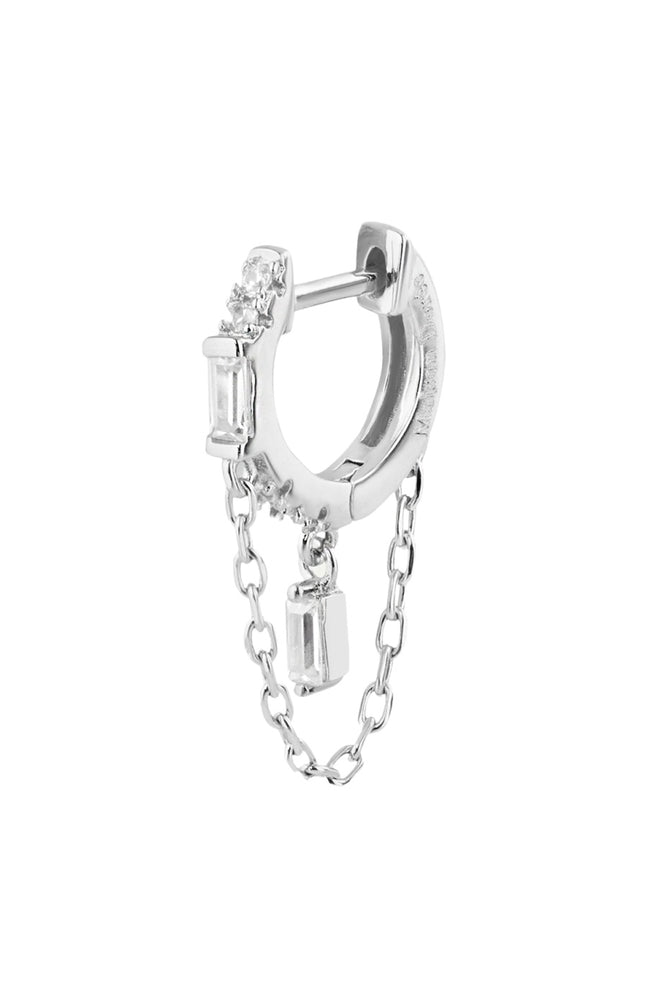 Boucle d'oreille - Flirt - Laiton plaqué argent 10 microns & strass