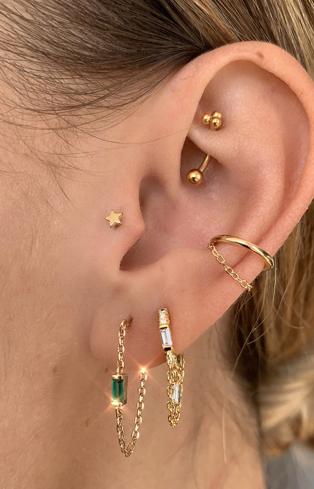 Boucle d'oreille - Flirt - Laiton plaqué argent 10 microns & strass