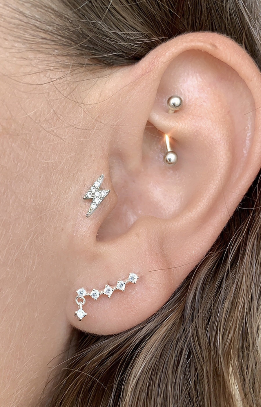 Boucle d'oreille - Fluffy - Laiton plaqué argent 10 microns