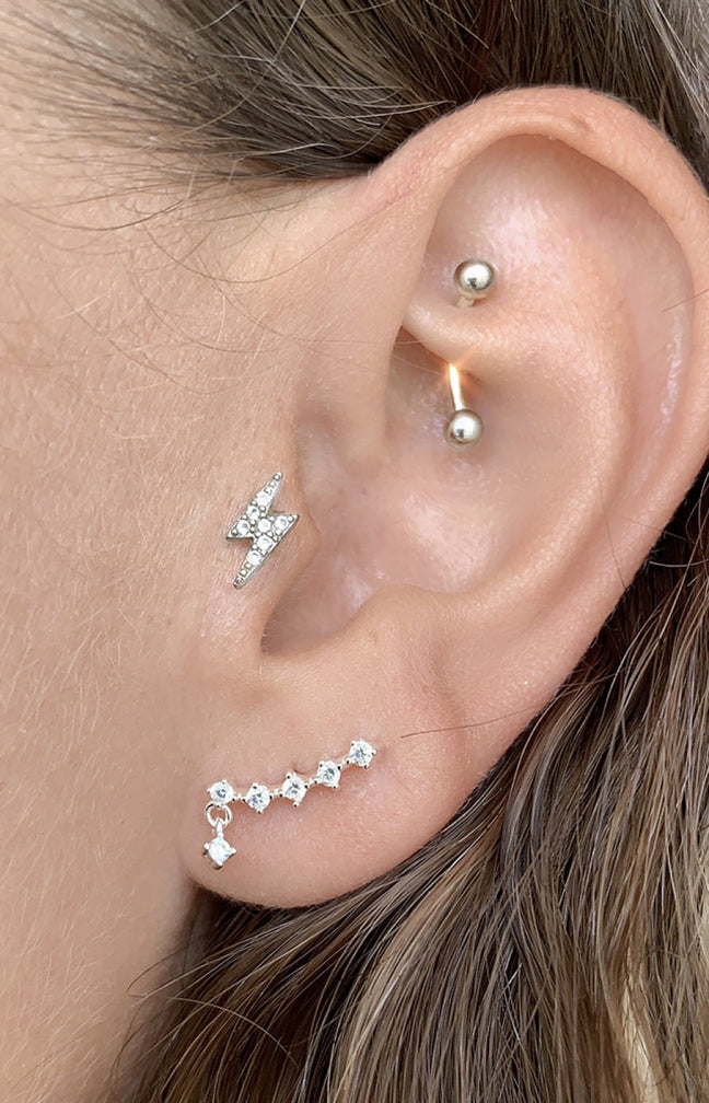 Boucle d'oreille - Fluffy - Laiton plaqué argent 10 microns
