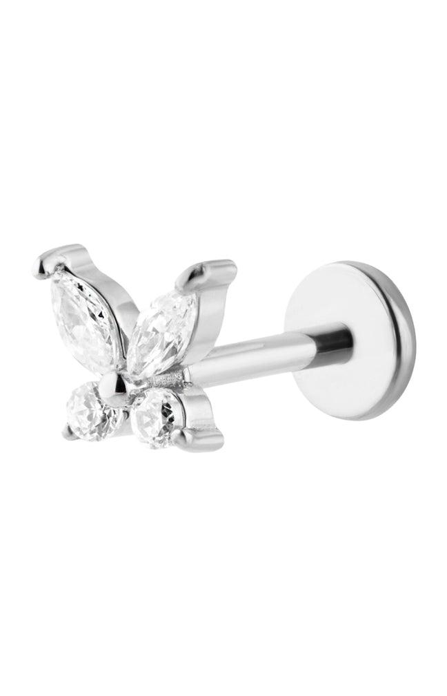 Piercing - Fly - Laiton plaqué argent 10 microns