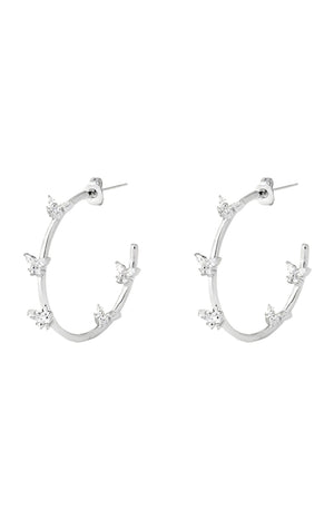 Boucles d'oreilles créoles - Fly Hoops - Laiton plaqué argent 10 microns