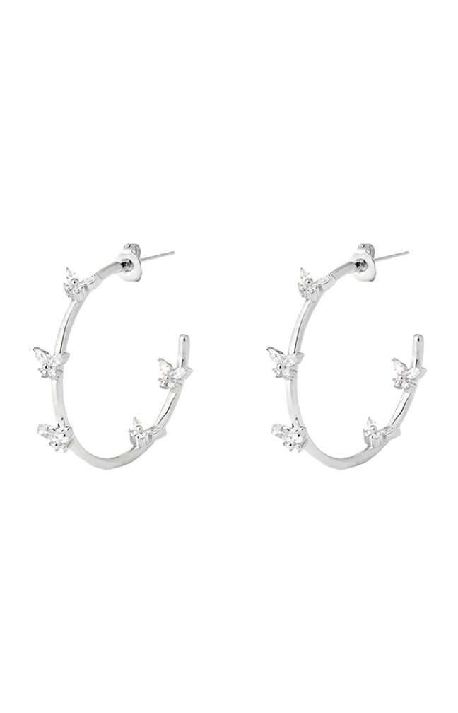 Boucles d'oreilles créoles - Fly Hoops - Laiton plaqué argent 10 microns