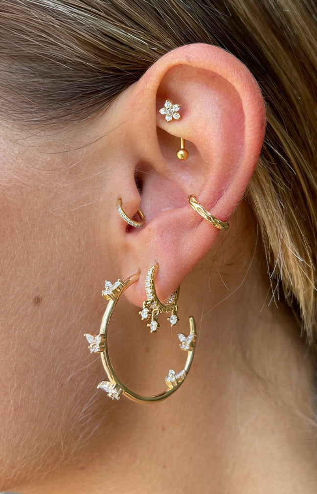 Boucles d'oreilles créoles - Fly Hoops - Laiton plaqué argent 10 microns