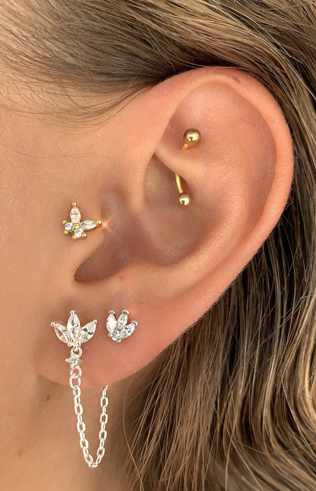 Boucle d'oreille - Icy - Laiton plaqué argent 10 microns
