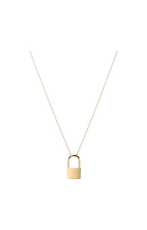 Collier - Lock - Laiton doré or 1 micron