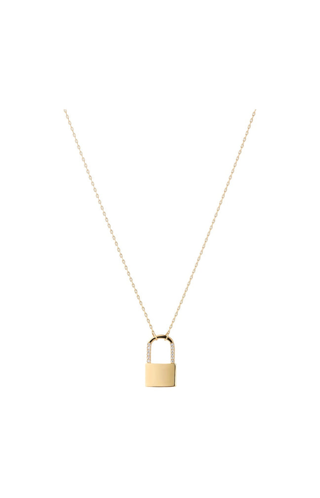 Collier - Lock - Laiton doré or 1 micron