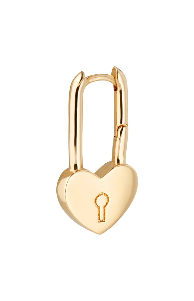 Boucle d'oreille - Lock Coeur - Laiton doré or 1 micron
