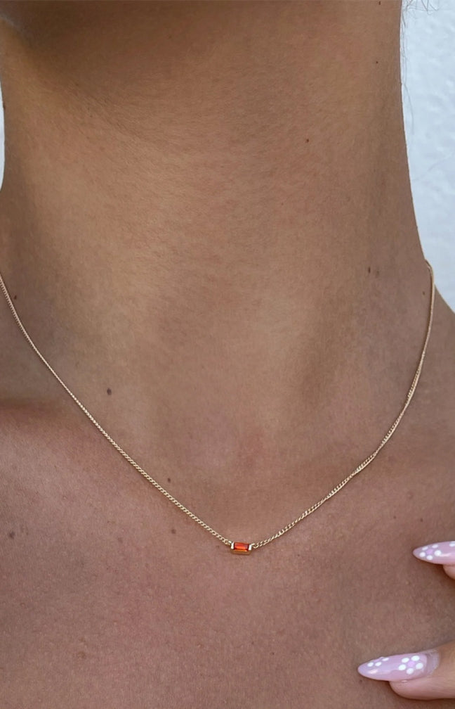 Collier - Orange - Laiton doré 1 micron