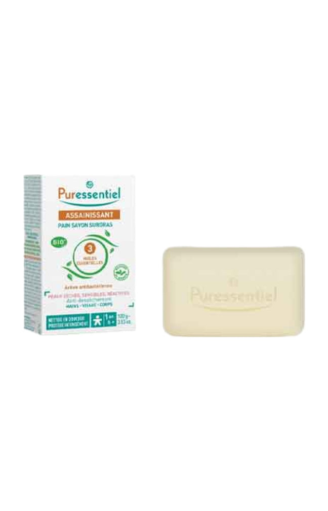 Savon surgras solide assainissant - Huiles essentielles bio - Peaux sensibles - Corps - 100 g