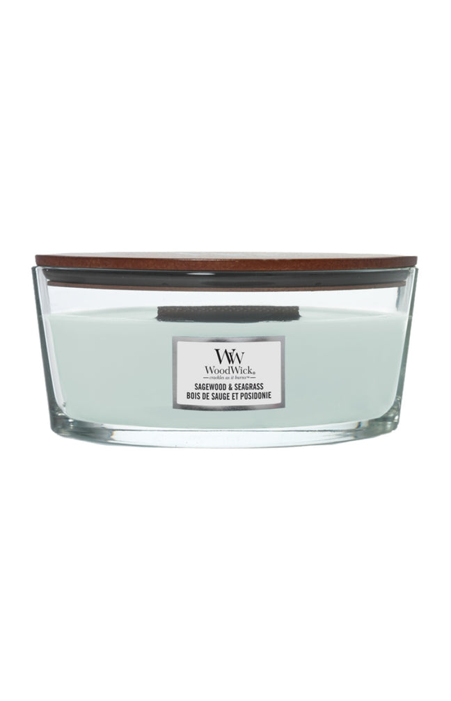 Bougie ellipse - Bois de sauge & Posidonie - 453 g