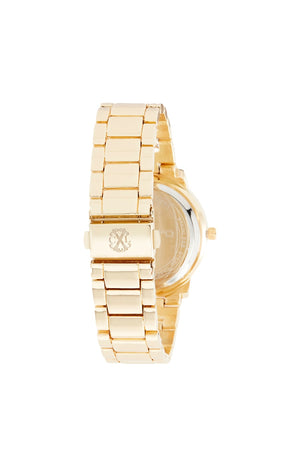 Montre à quartz en acier - Doré & blanc nacré