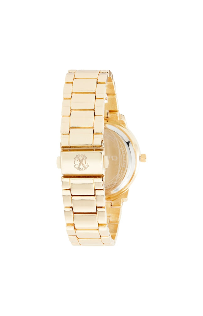 Montre à quartz en acier - Doré & blanc nacré