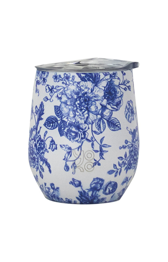 Mug isotherme avec couvercle - Toile de Jouy - Bleu - 250 ml
