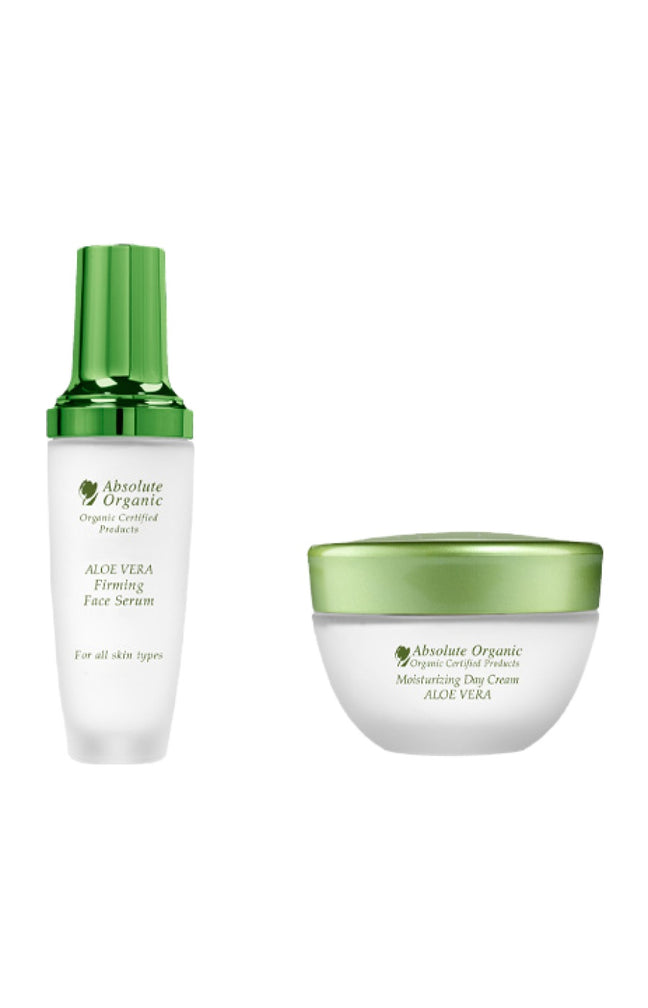 Crème & sérum hydratant & anti-âge - Aloe vera & acide hyaluronique - Visage
