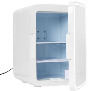 Réfrigérateur pour cosmétiques - Miroir & led - Blanc