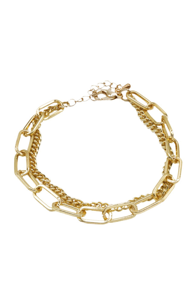 Bracelet double chaîne - Laiton doré