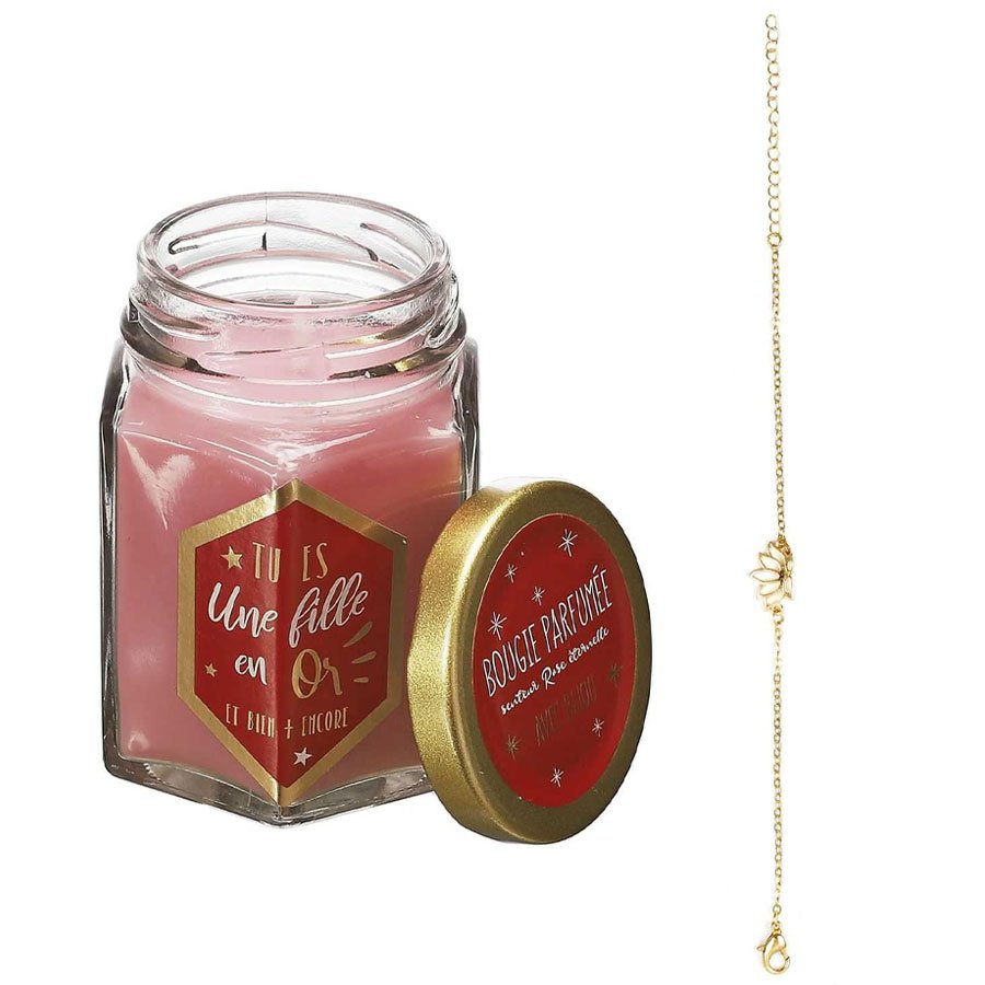 Bougie parfumée - Bijou & message surprises - 6h (senteur aléatoire)