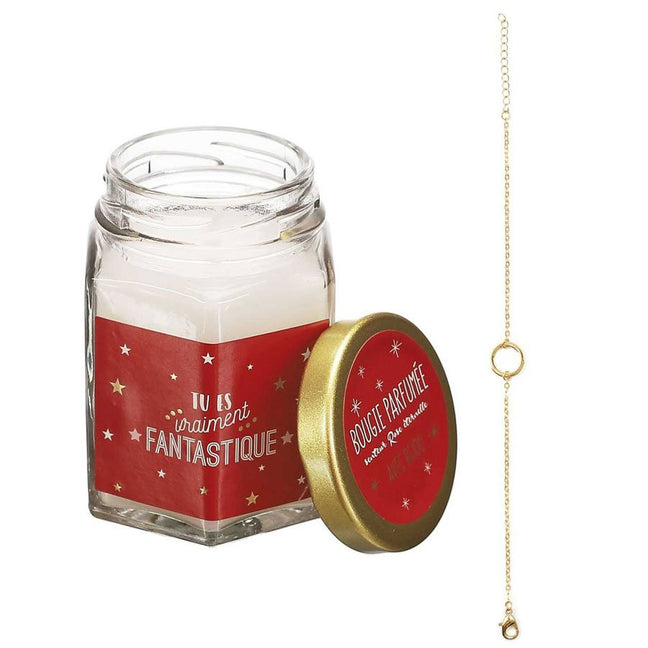 Bougie parfumée - Bijou & message surprises - 6h (senteur aléatoire)