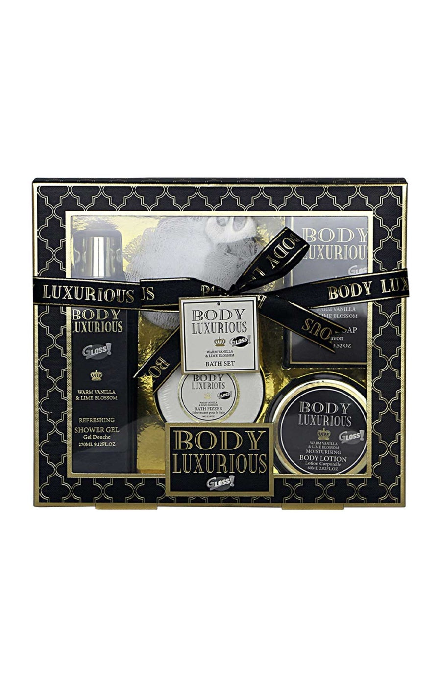 Coffret de bain évasion - Body Luxurious Black - Vanille & tilleul - Corps - 5 produits