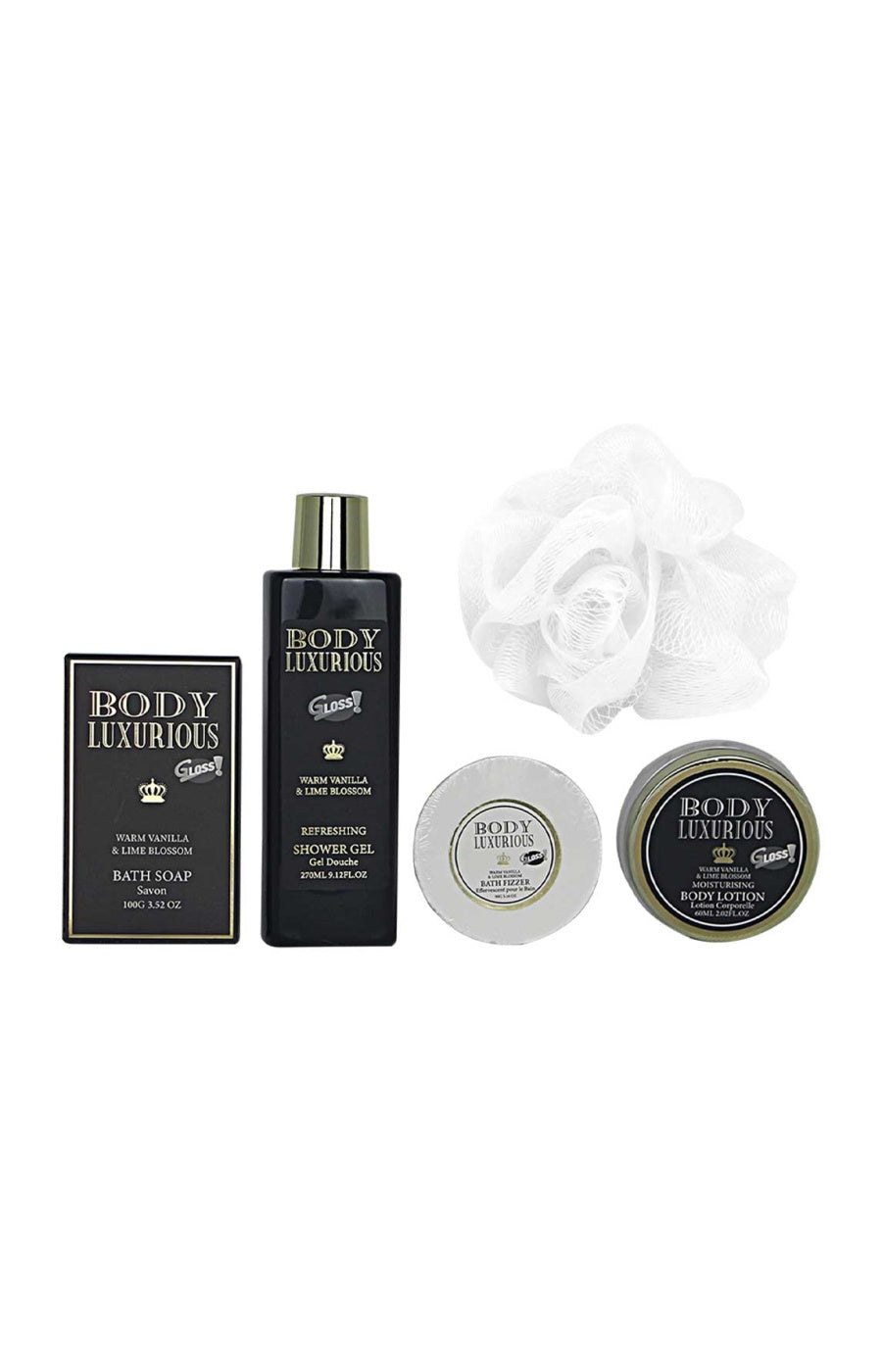 Coffret de bain évasion - Body Luxurious Black - Vanille & tilleul - Corps - 5 produits