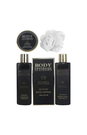 Coffret bain - Body Luxurious Black - Vanille & tilleul - Corps - 5 produits