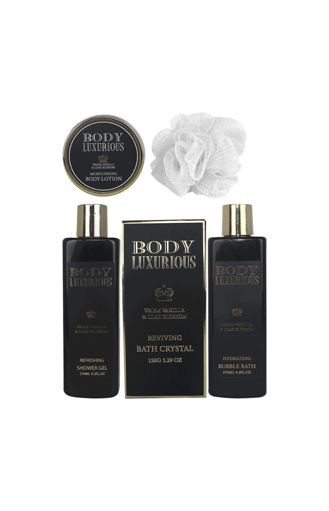 Coffret bain - Body Luxurious Black - Vanille & tilleul - Corps - 5 produits