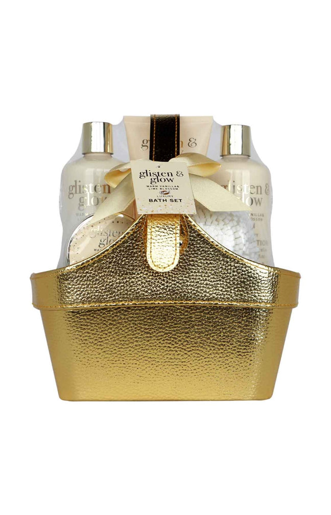 Corbeille de bain - Glisten & Glow Gold - 5 produits