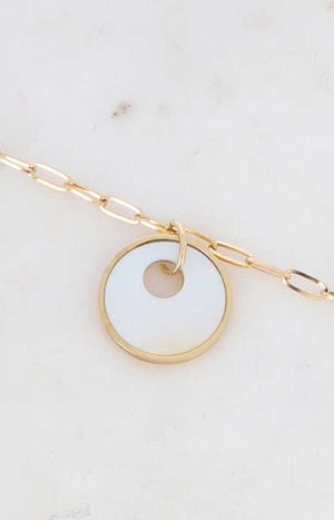 Bracelet - Acier inoxydable doré & acétate nacrée