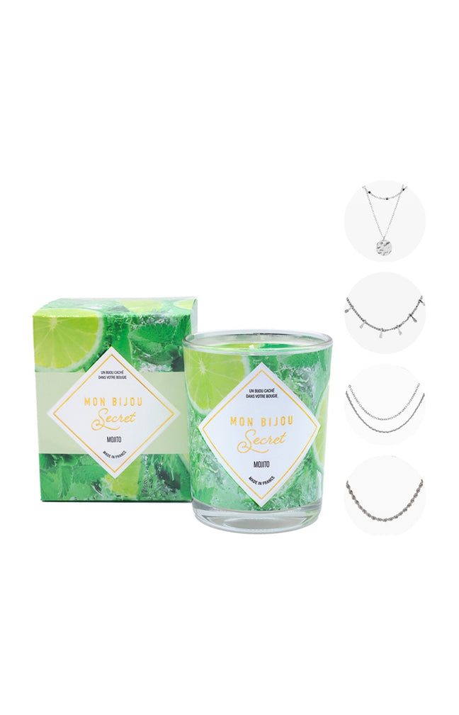 Bougie parfumée - Mojito - Collier laiton argenté - 40h