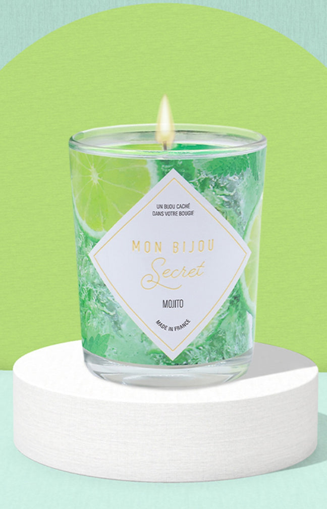 Bougie parfumée - Mojito - Collier laiton argenté - 40h