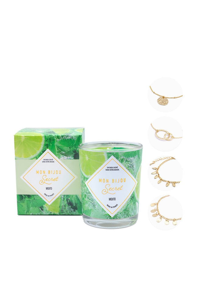 Bougie parfumée - Mojito - Bracelet laiton doré - 40h