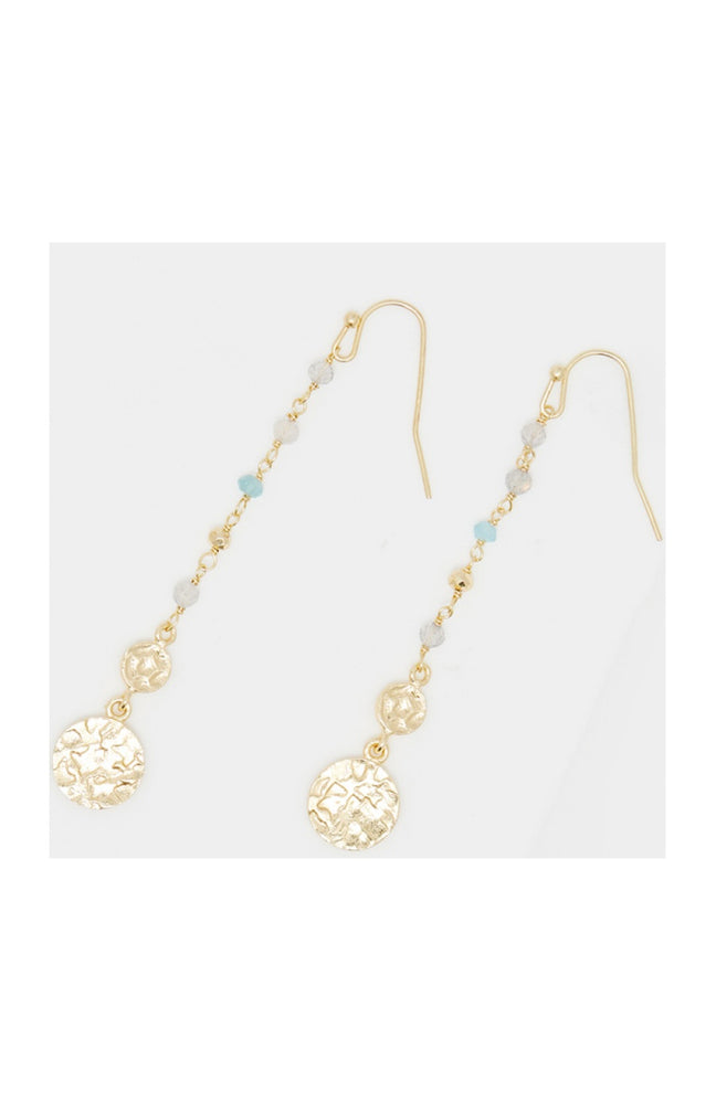 Boucle d'oreilles Amanda - Laiton doré & pyrite multicolore