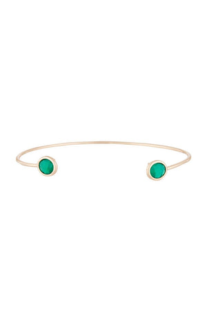 Bracelet Aya - Laiton doré & agate verte