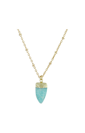 Collier Nina - Laiton doré & amazonite verte