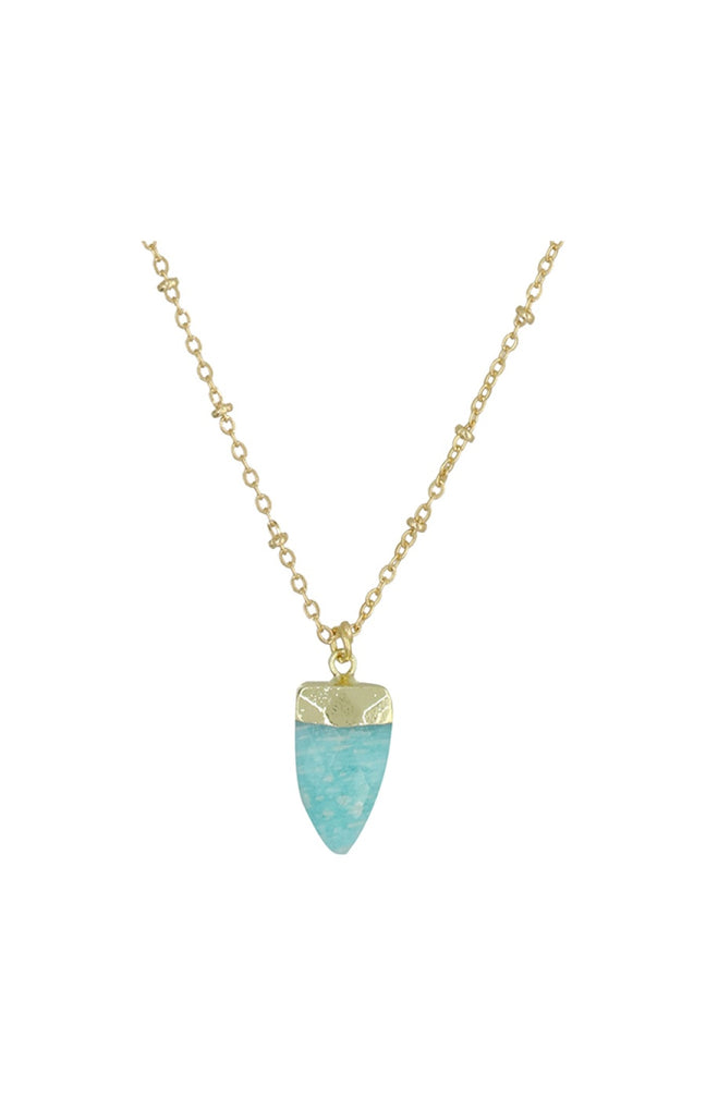 Collier Nina - Laiton doré & amazonite verte
