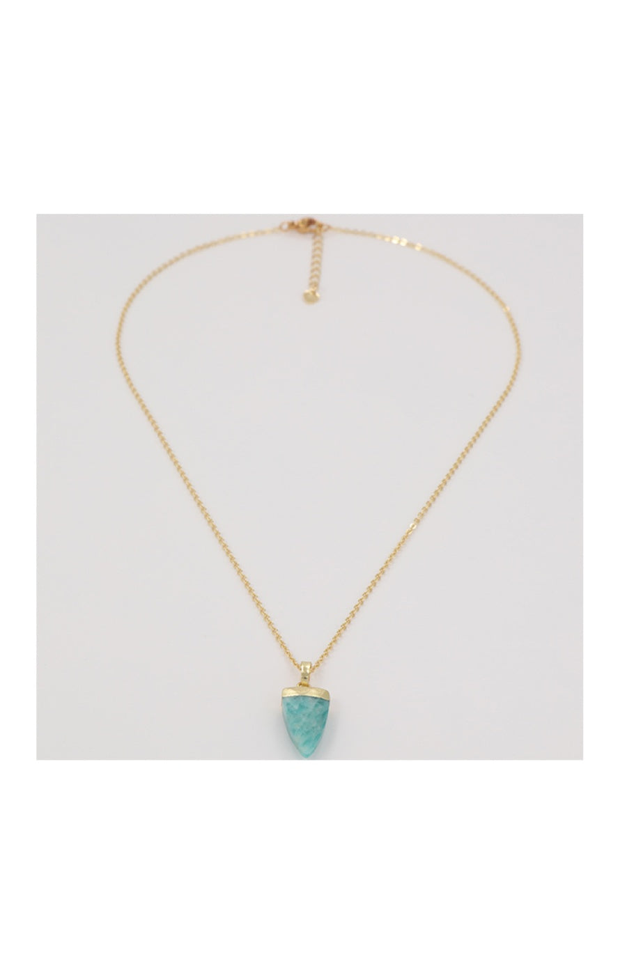 Collier Nina - Laiton doré & amazonite verte