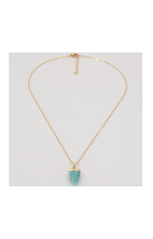 Collier Nina - Laiton doré & amazonite verte