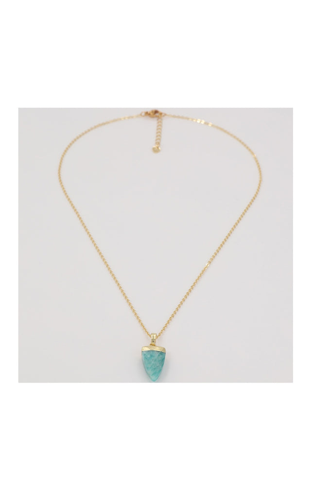 Collier Nina - Laiton doré & amazonite verte