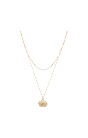 Collier Precilia - Laiton doré & perles
