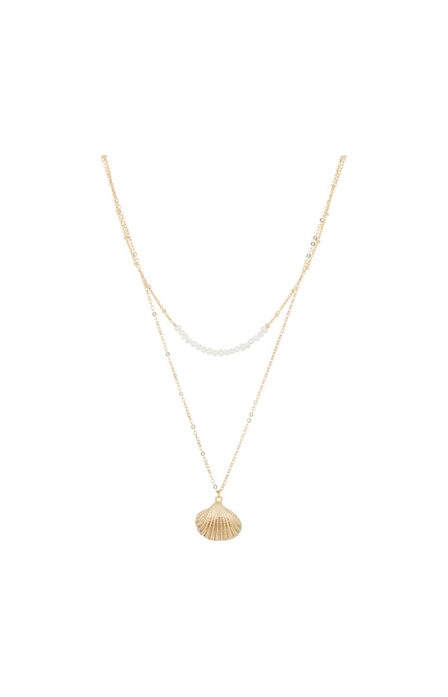 Collier Precilia - Laiton doré & perles