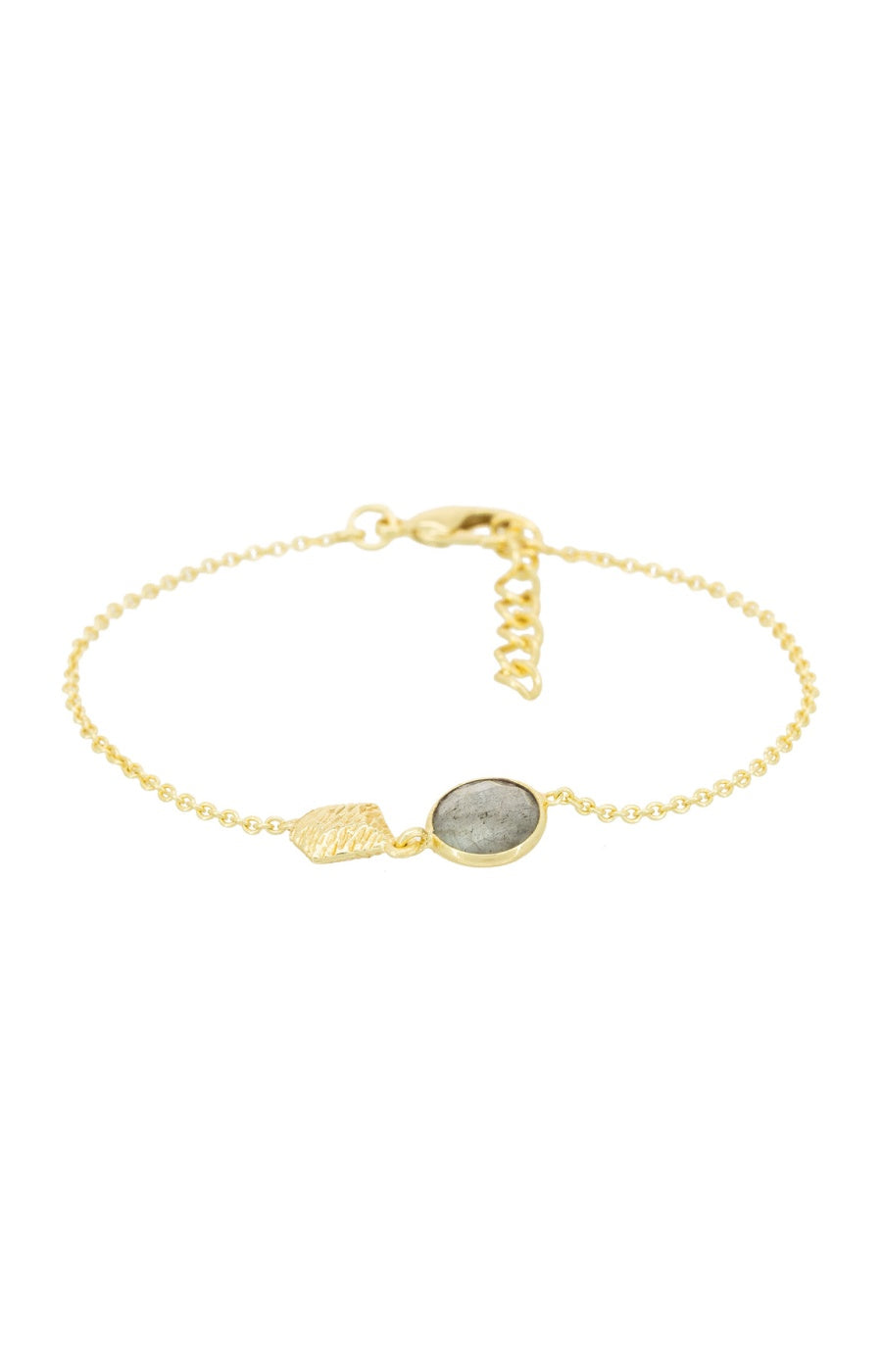 Bracelet Thia - Laiton doré & labradorite