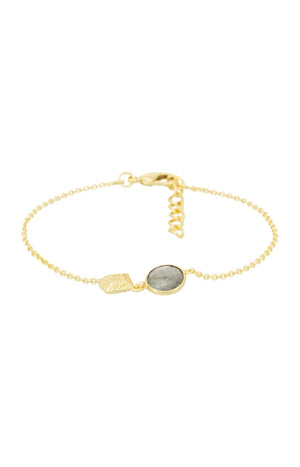Bracelet Thia - Laiton doré & labradorite
