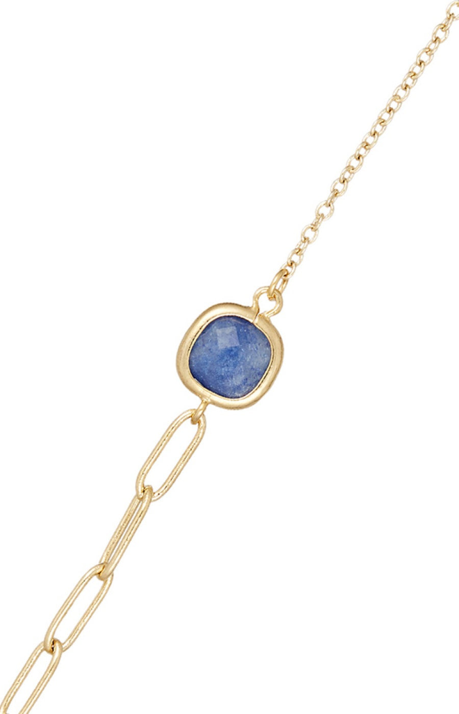 Bracelet Shara - Laiton doré & aventurine bleue