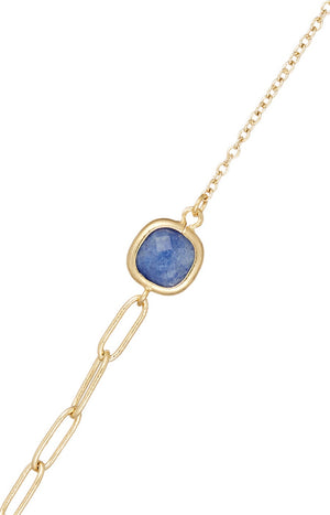 Bracelet Shara - Laiton doré & aventurine bleue