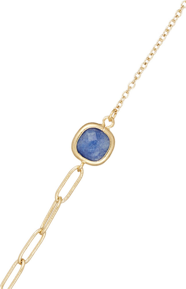 Bracelet Shara - Laiton doré & aventurine bleue