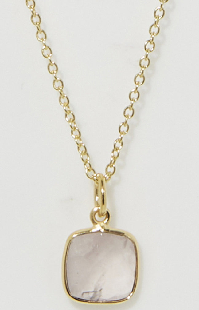 Collier Laurelene - Laiton doré & quartz