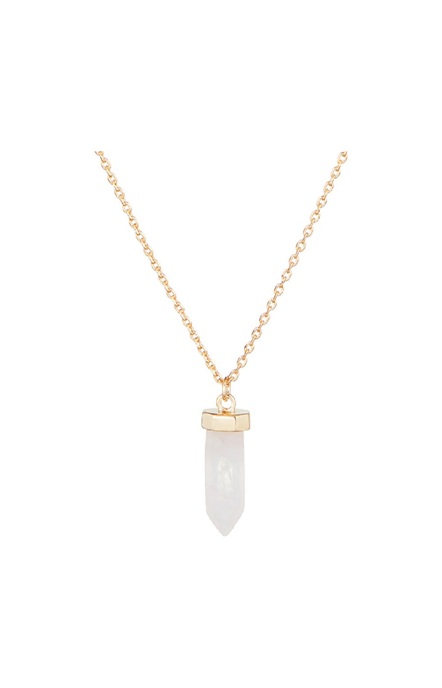 Collier Diana - Laiton doré & quartz rose