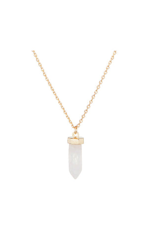 Collier Diana - Laiton doré & quartz rose