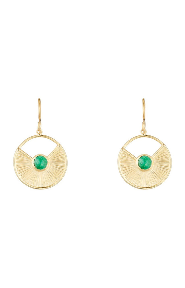Boucles d'oreilles Leilani - Laiton doré & cyanite verte
